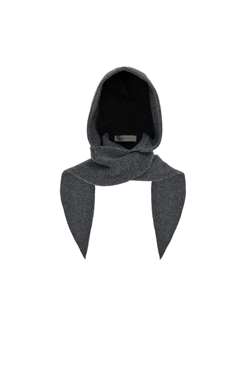 Gossia - Ettego Scarf Hoodie G3120 - Dark Grey Melange