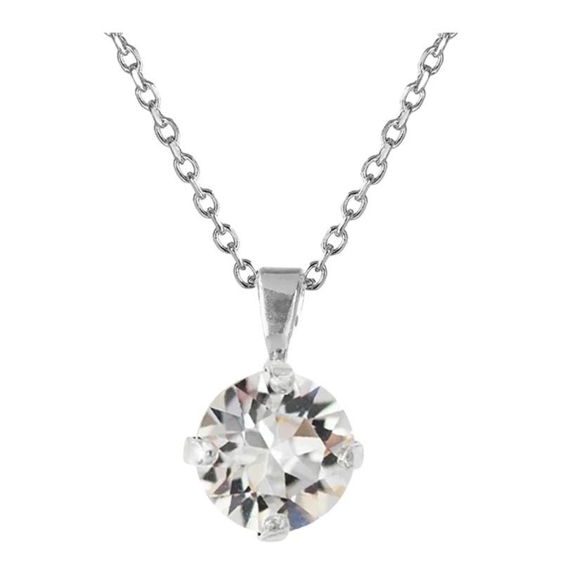 Classic Petite Necklace Rhodium - Crystal Rhodium
