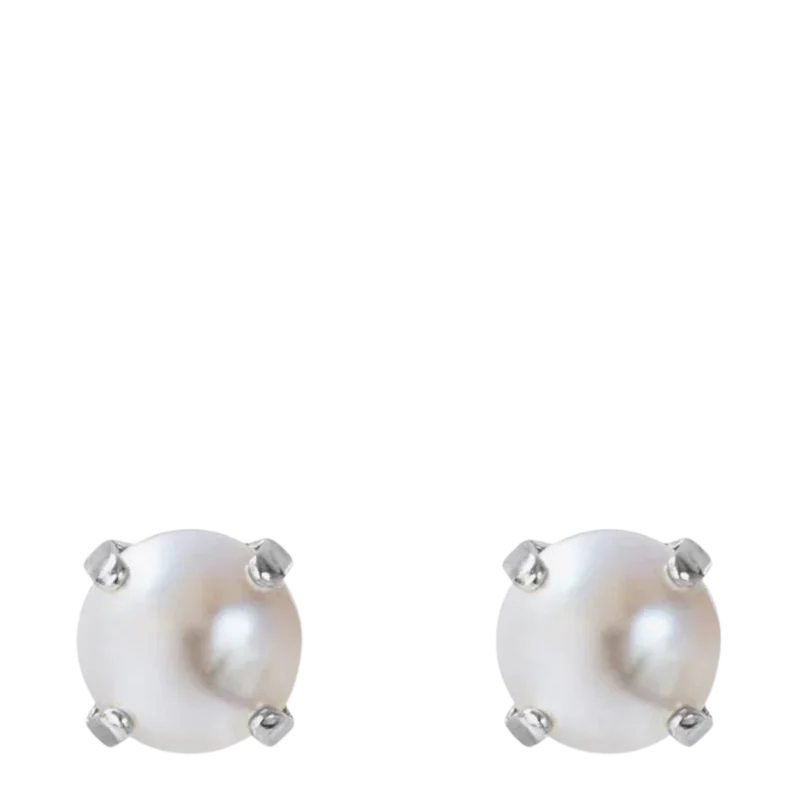 Classic Stud Earrings Rhodium - 844 Pearl