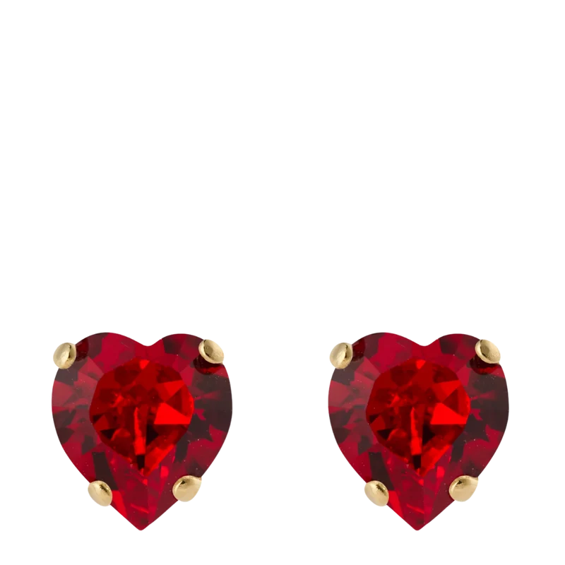 Heart Earrings Gold - Light Siam