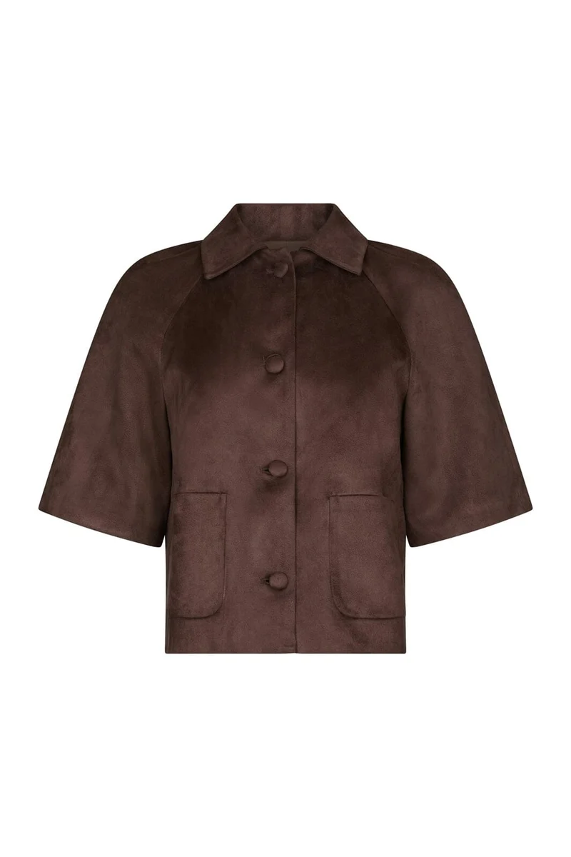 Neo Noir - Editta Faux Suede Jacket 168268 - 676 - Dark Brown