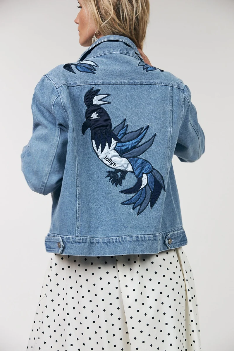 Lollys Laundry - Birdll Denim Jacket 26112-6000 - 100 - Washed Denim