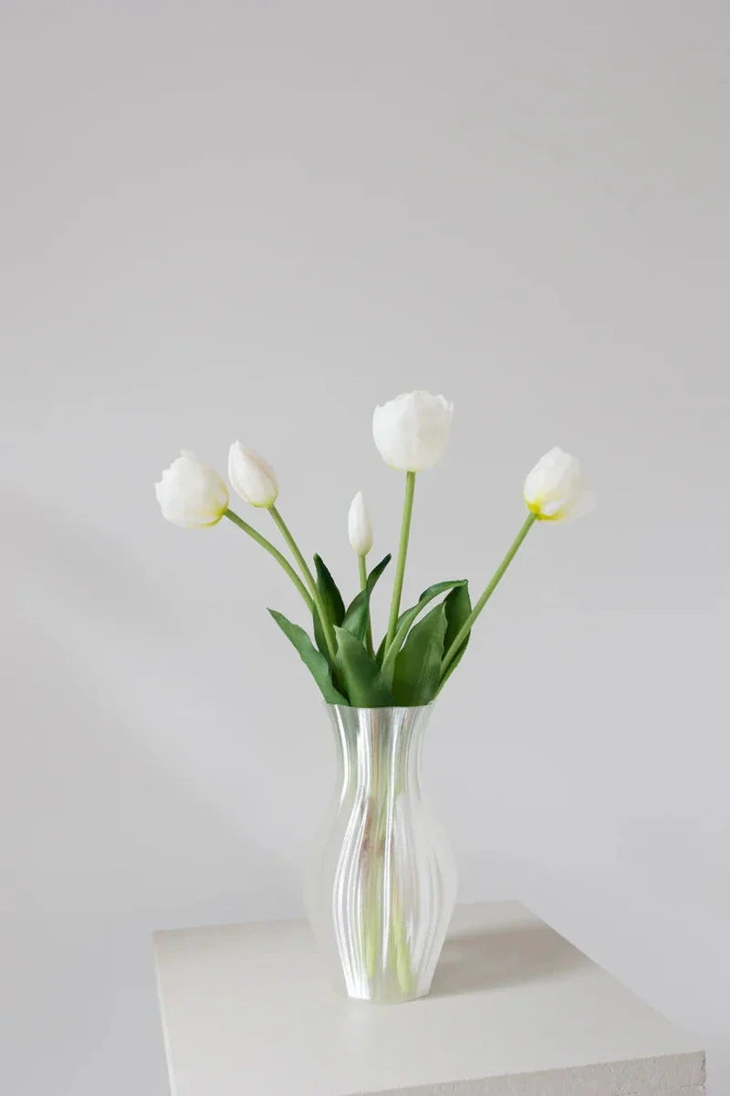 Bloom Objects - Artificial Layered Tulips White 02-174 - White