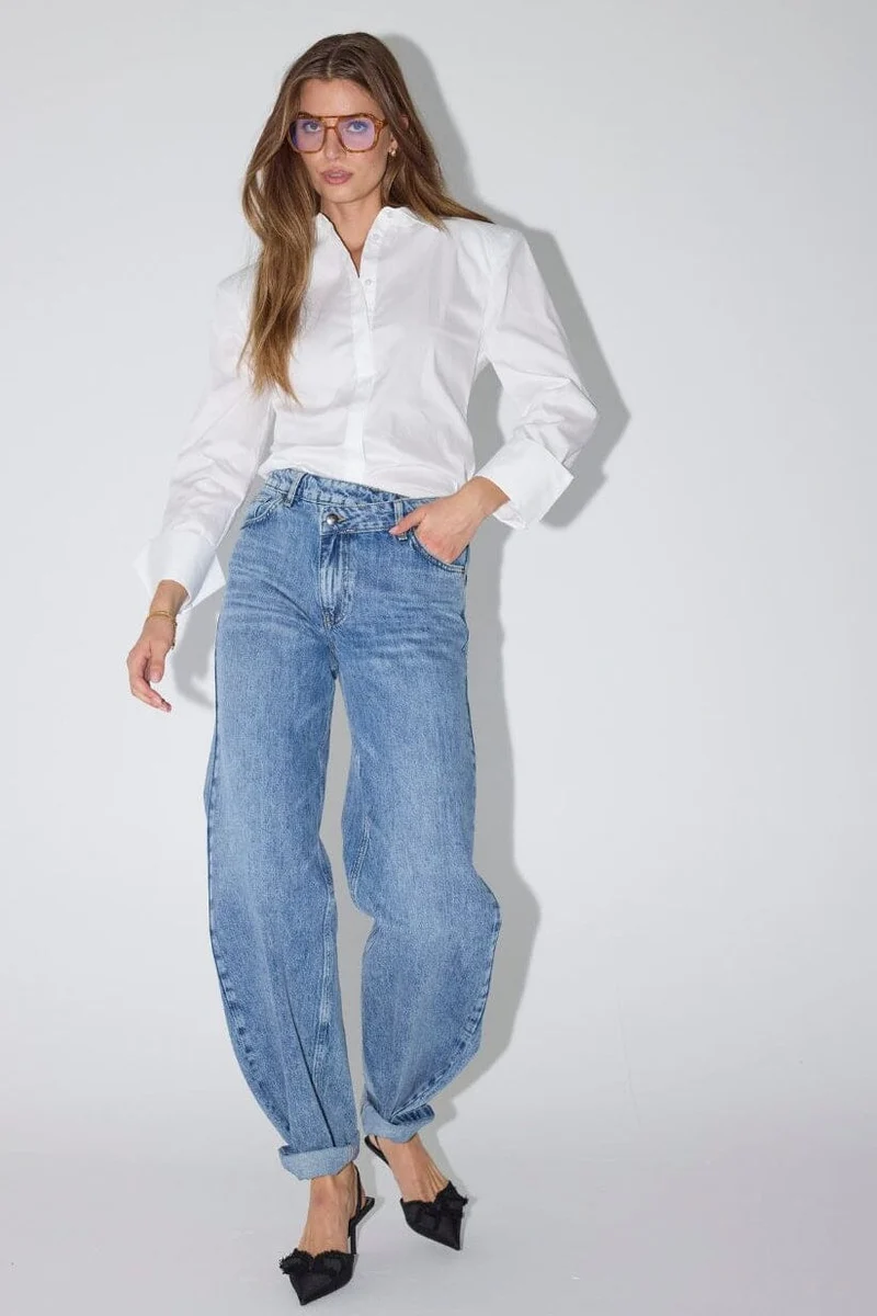 Co´Couture - Ruthiecc Asym Wide Jeans 41111 - 552 - Denim Blue