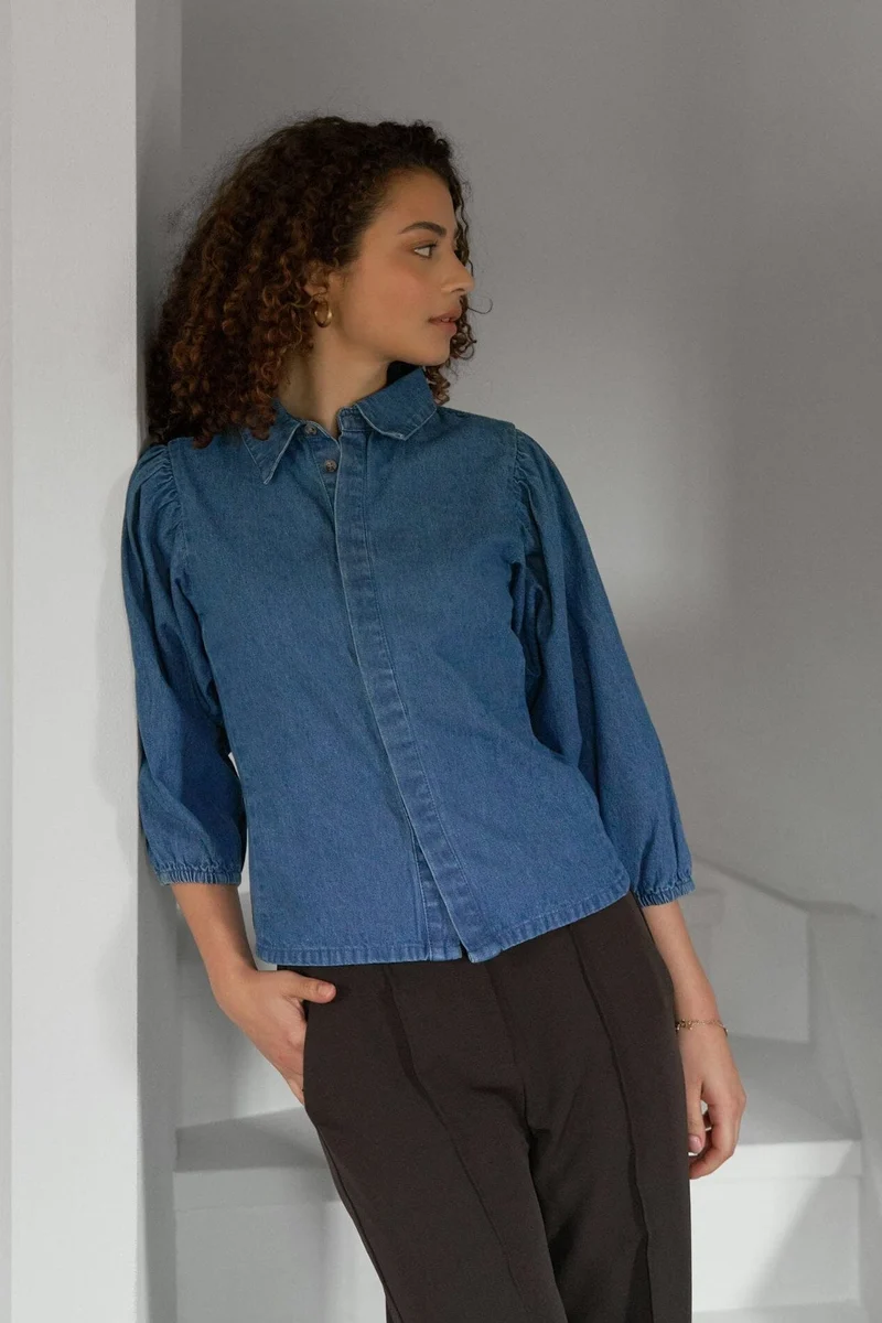Neo Noir - Wandana Denim Blouse 167092 - 140 - Blue