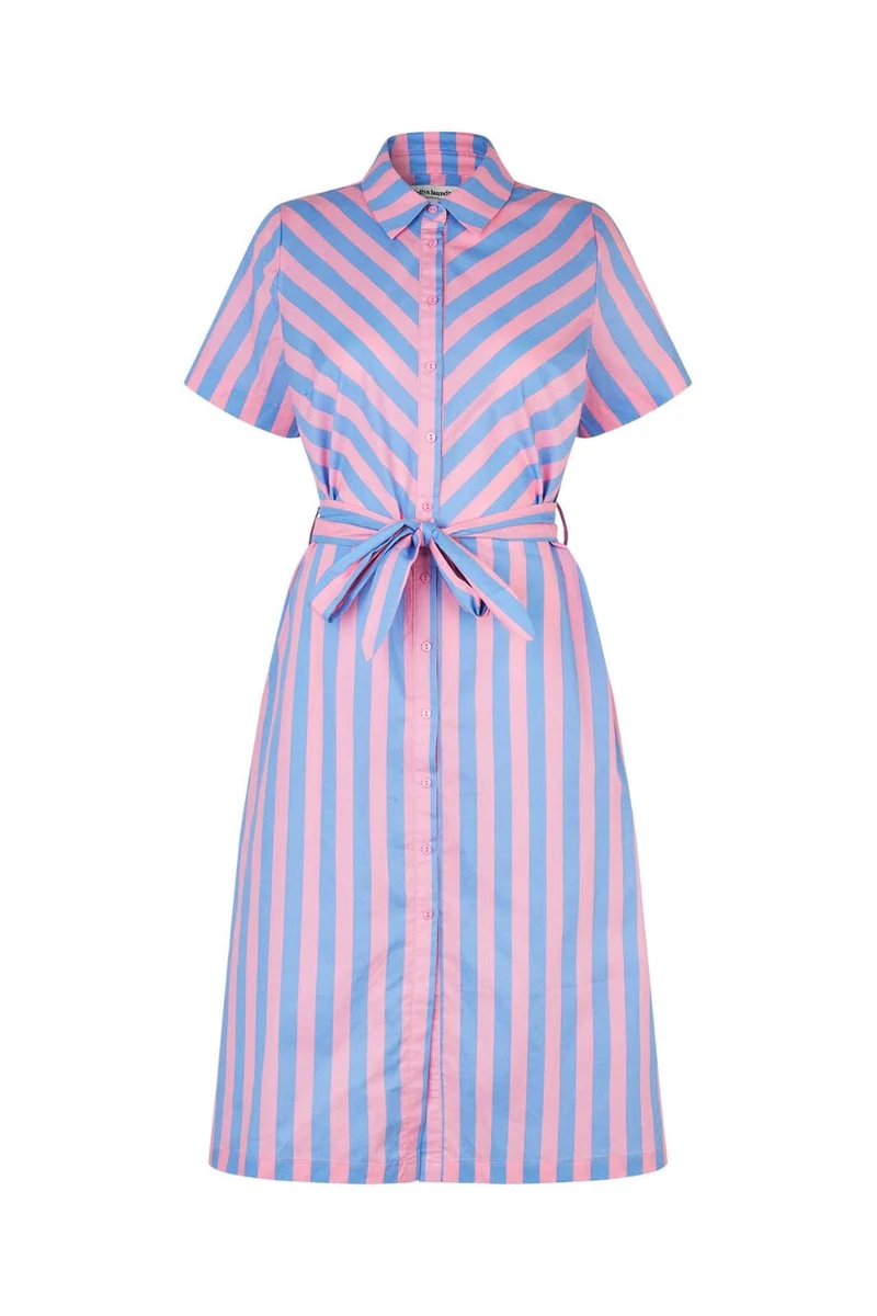 Lollys Laundry - Tullell Midi Dress Ss26154-3040 - 80 Stripe