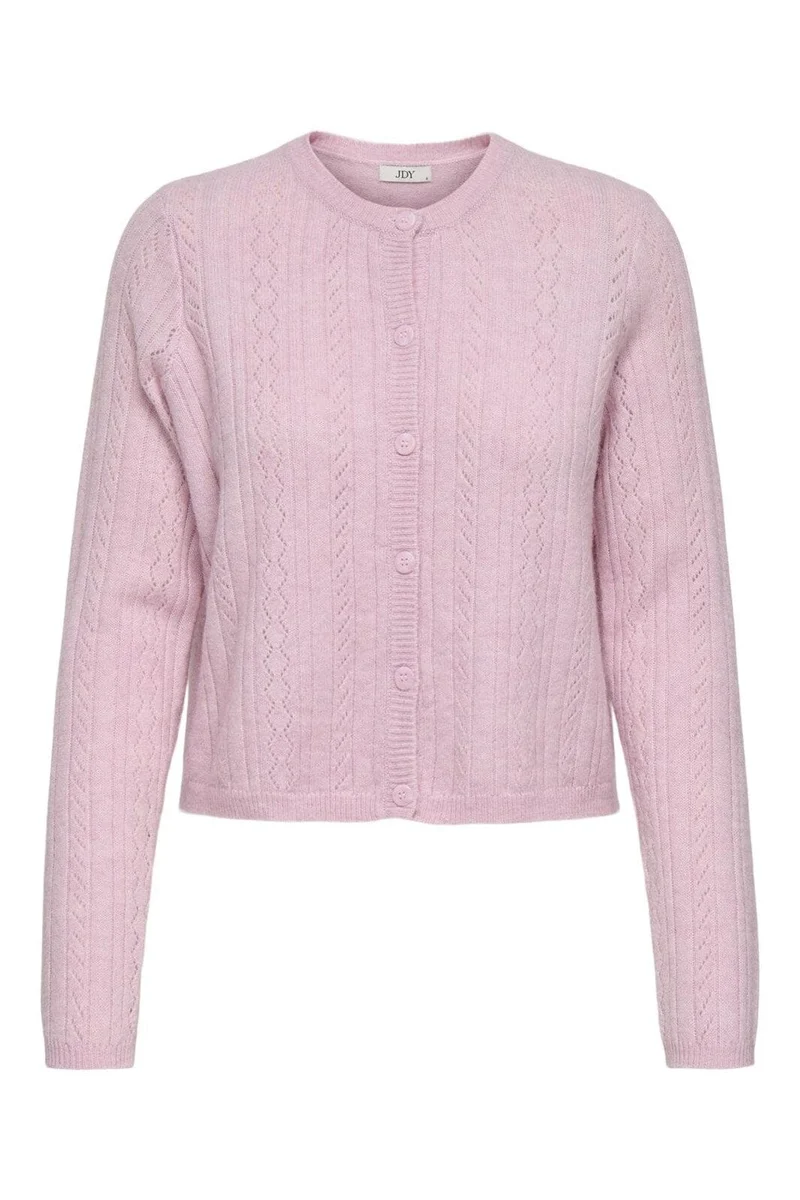 JDY - Jdyapril Life L/S O-Neck Cardigan Knt - 4906408 Fragrant Lilac Melange