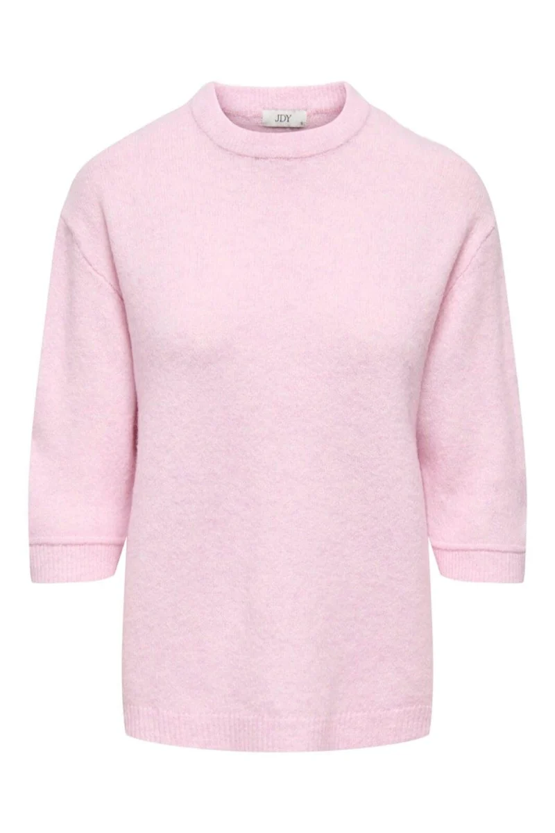 JDY - Jdysonja S/S O-Neck Pullover Knt - 4960457 Pink Lady Melange
