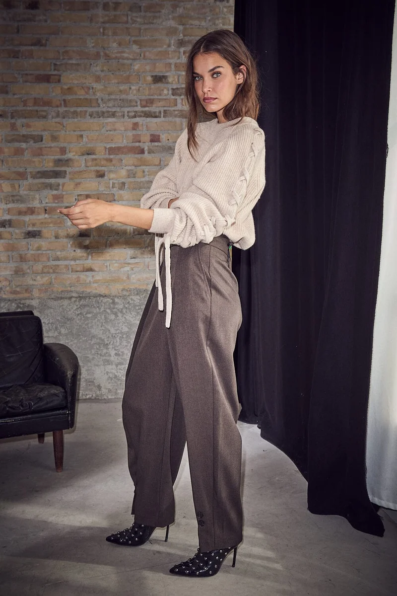 Haute L'Amitié - Zeppe Pleat Pant HL10789 - Mocca Melange