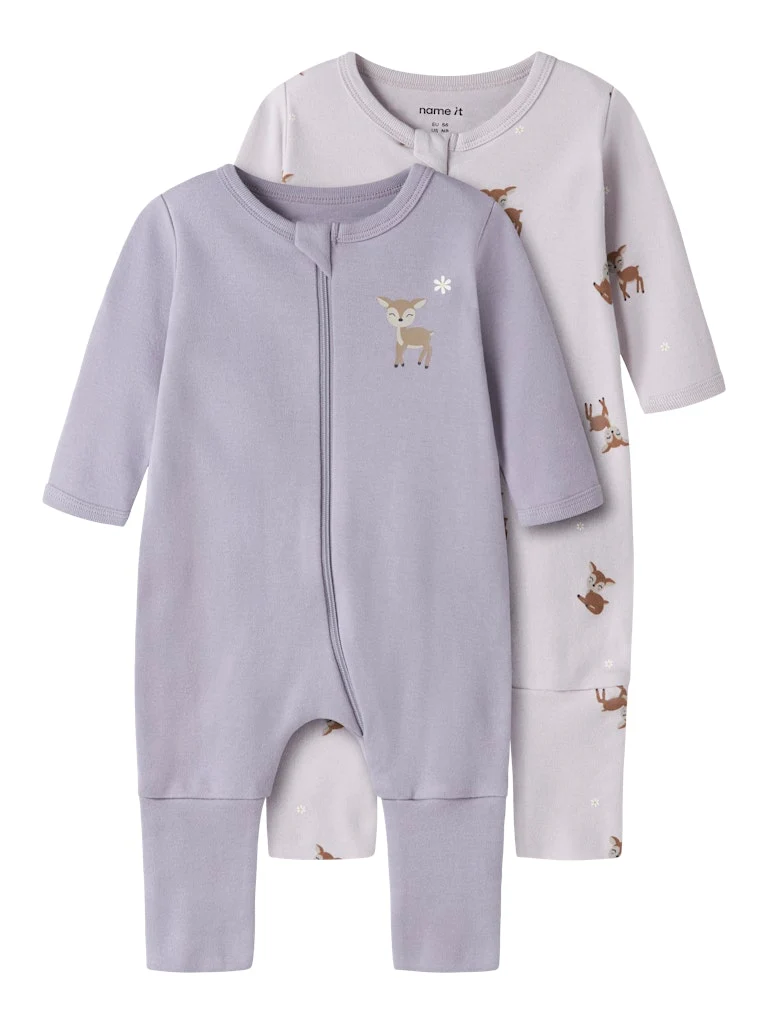 2-pack Pyjamas fot/utan fot