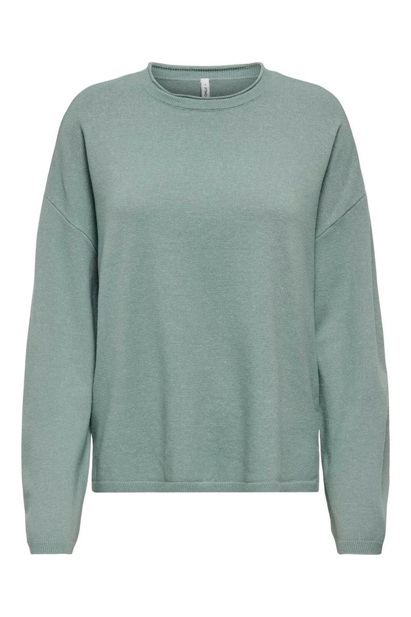 Only - Onlloyal Amalio Ls O-Neck Knt - 4982706 Chinois Green Melange