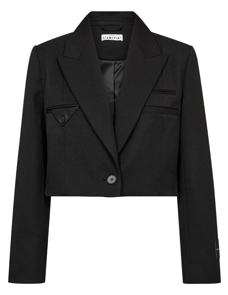 Haute L'Amitié - Premiere Crop Strap Blazer HL10475 - Black