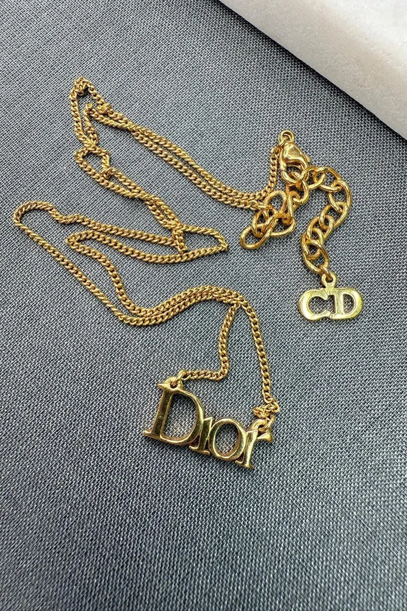 Preloved Vintageline x Molly&My - Vintage Dior Halskæde - Forgyldt Kæde
