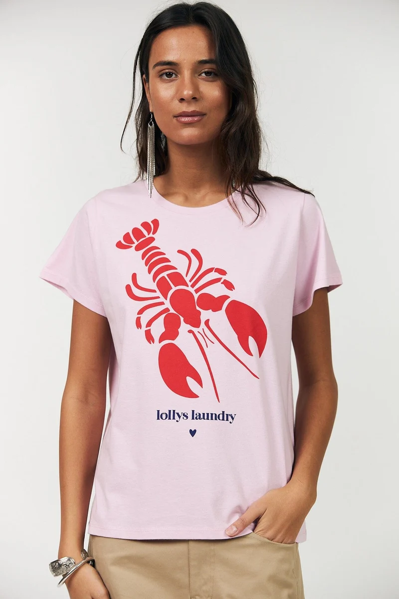 Lollys Laundry - Romall Lobster Tee Ss26156-1081 - 30 Red