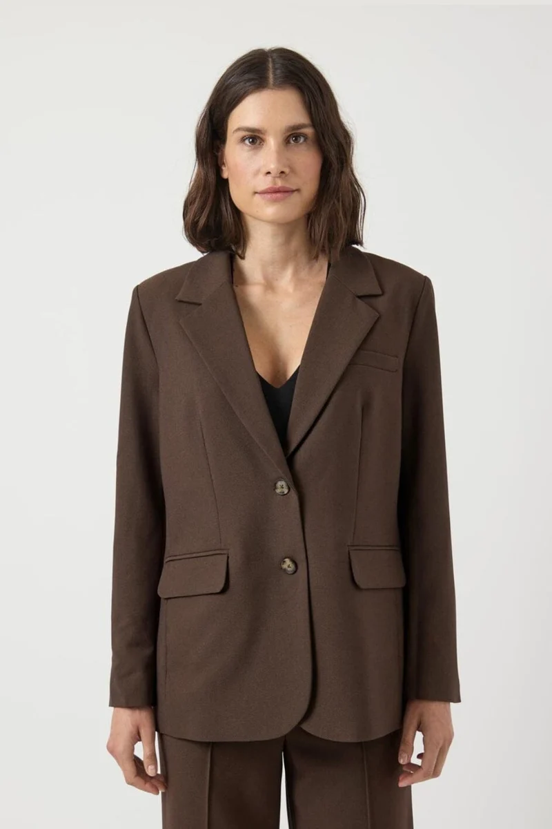 YAS - Yasreemaj Ls Blazer - 4961528 Chocolate Brown