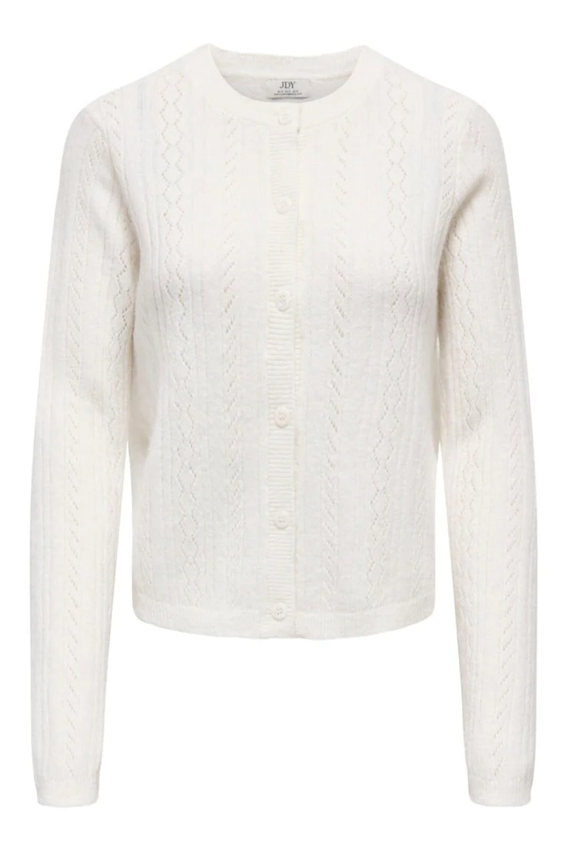 JDY - Jdyapril Life L/S O-Neck Cardigan Knt - 4989001 Bright White Melange