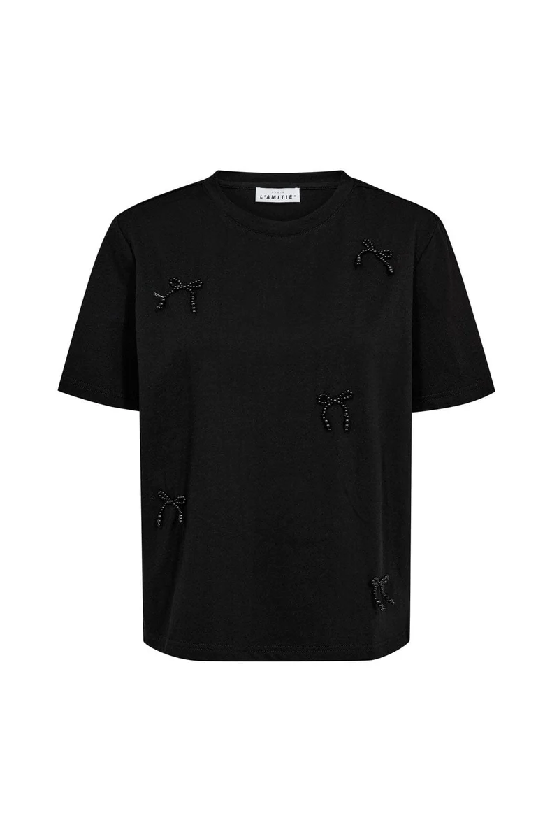 Haute L'Amitié - Pearl Bow Tee HL10027 - Black