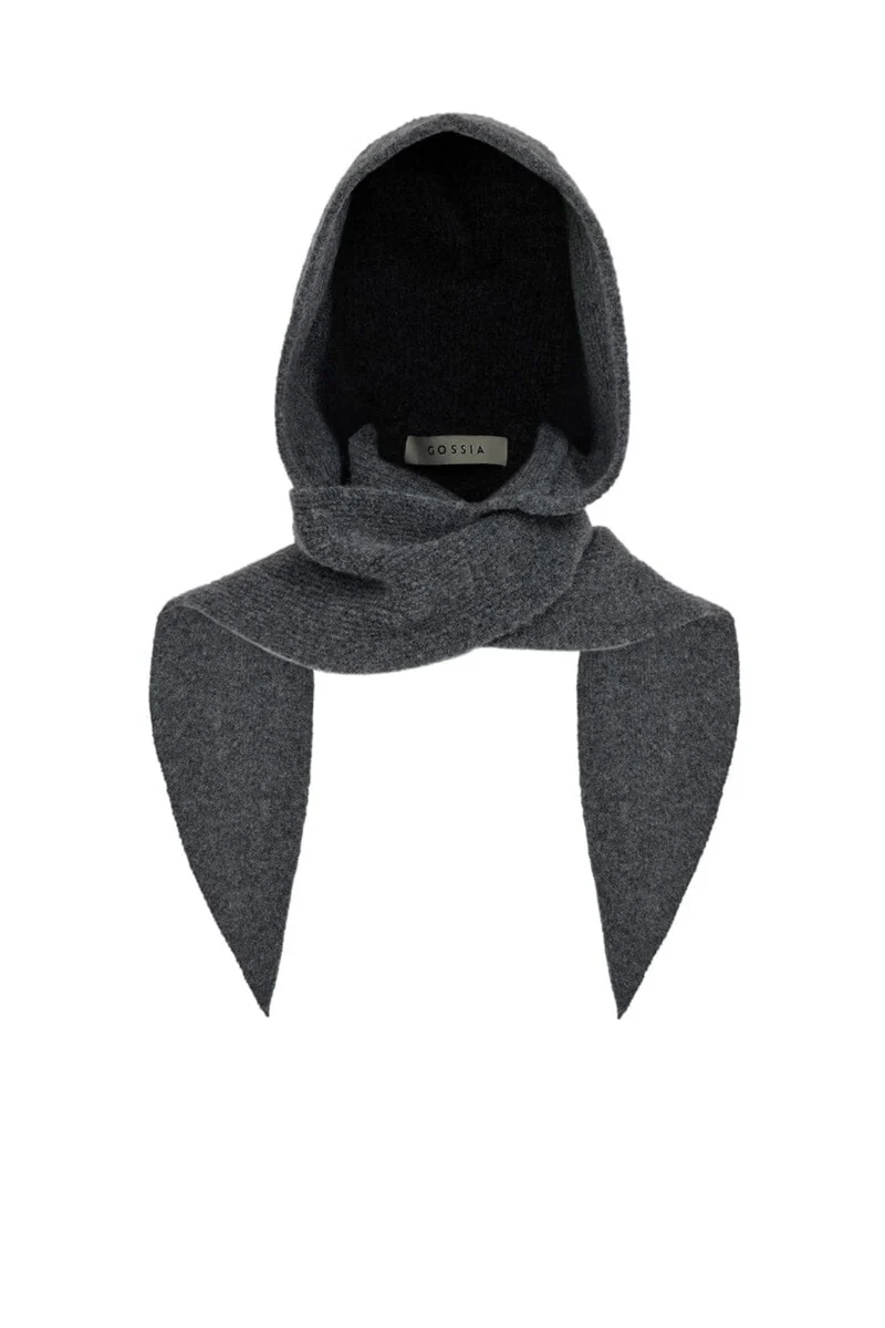 Gossia - Ettego Scarf Hoodie G3120 - Dark Grey Melange