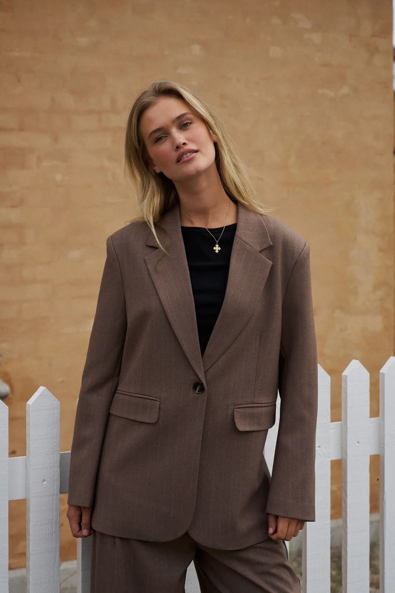 Neo Noir - Gaby Pinstripe Blazer 168204 - 214 - Taupe