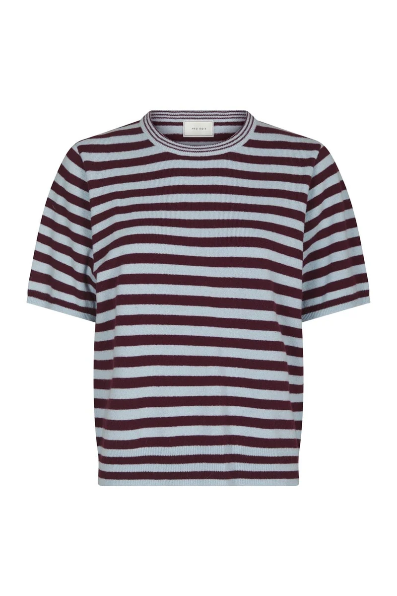 Neo Noir - Missy Stripe Knit Tee 169692 - 682 - Wine