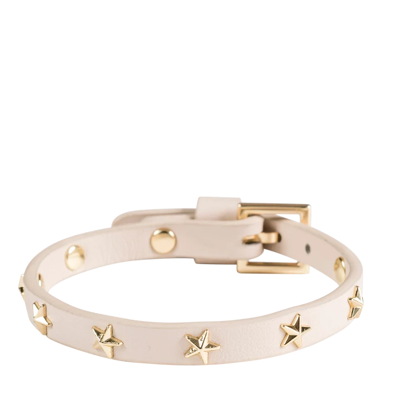 Leather Star Stud Bracelet Mini - Sand