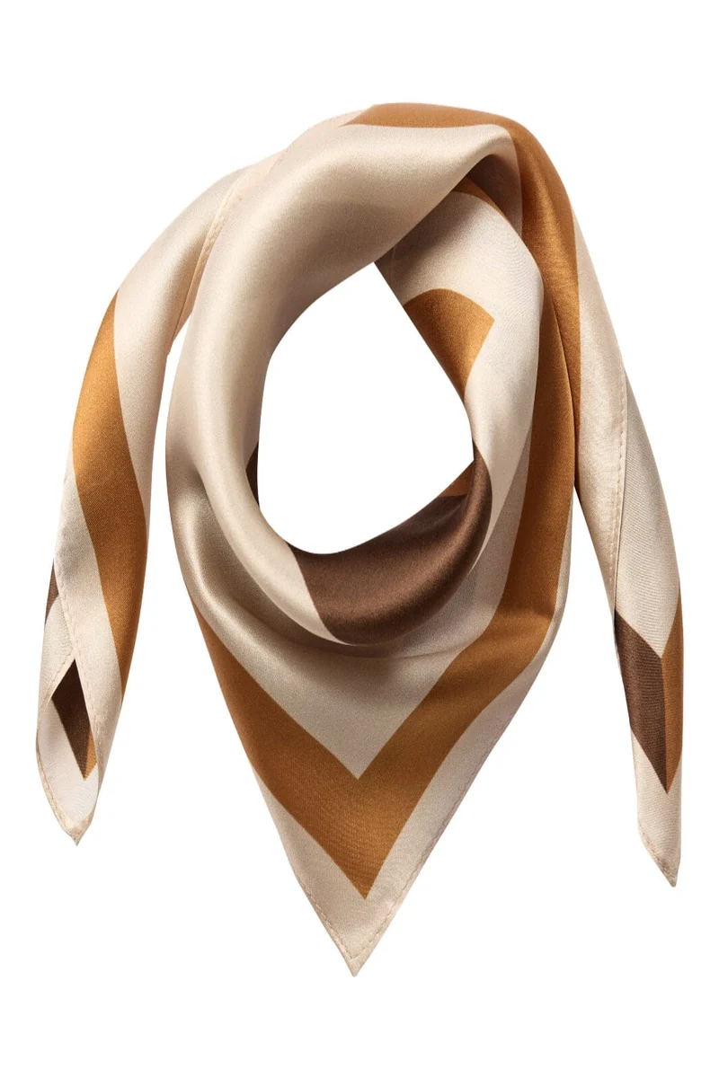 Co´Couture - Shilacc Silk Block Scarf 500249 - 20002 - Brown