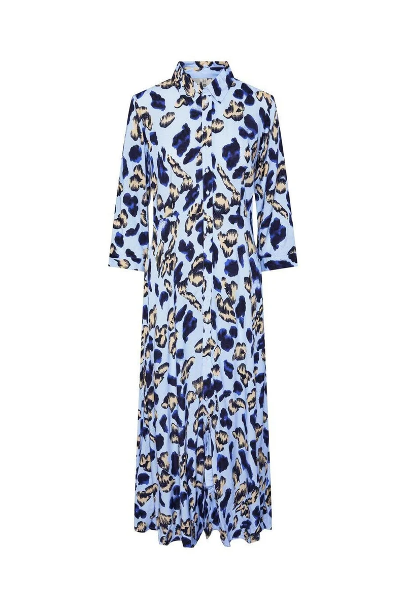 Yas - Yassavanna Long Shirt Dress - 4481807 Clear Sky Liro Print