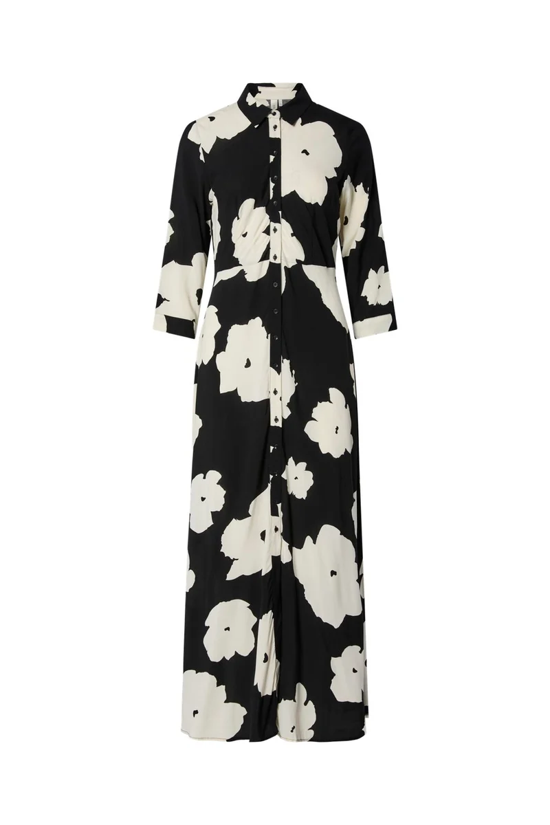 Yas - Yassavanna Long Shirt Dress - 4630883 Black Mille