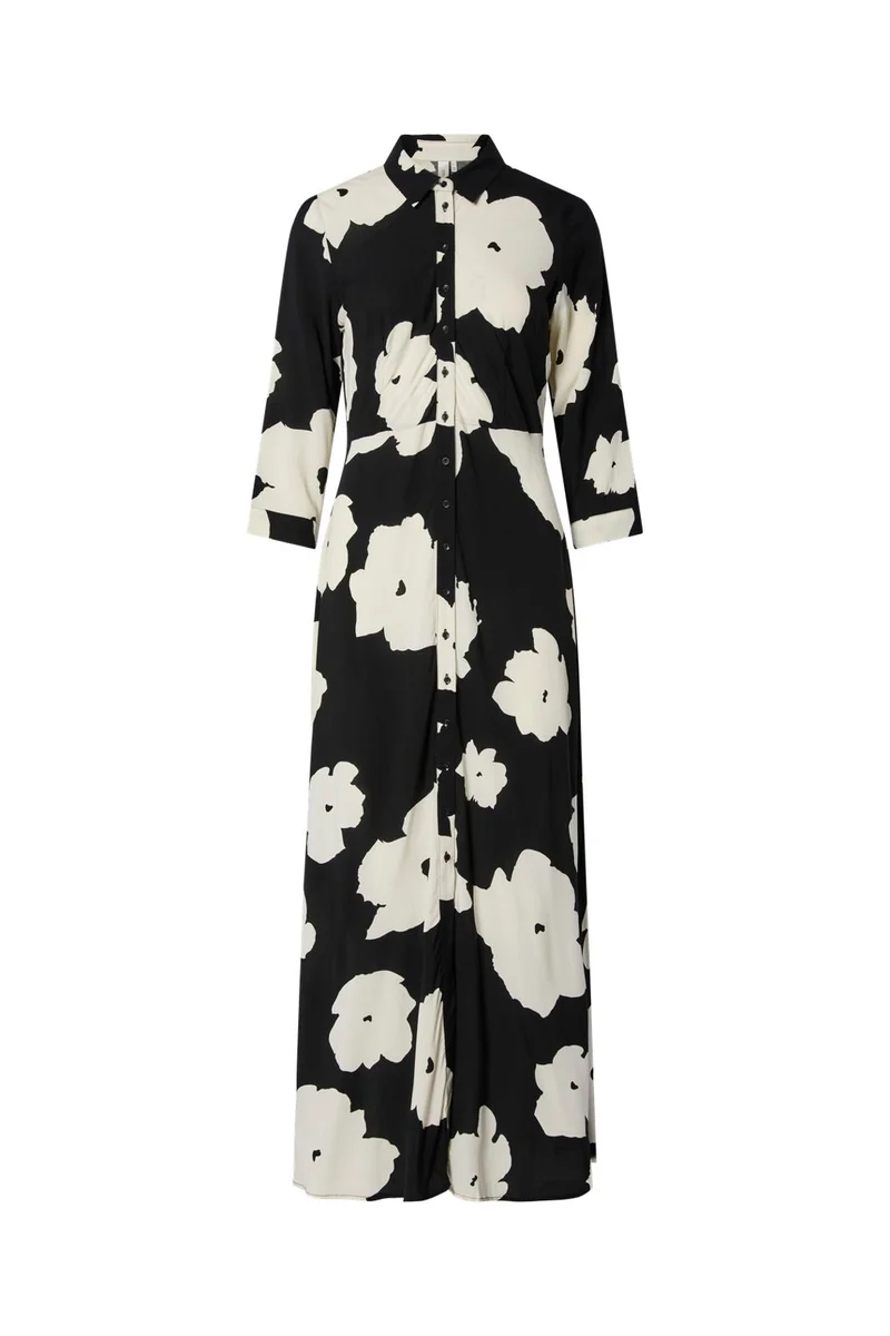 Yas - Yassavanna Long Shirt Dress - 4630883 Black Mille