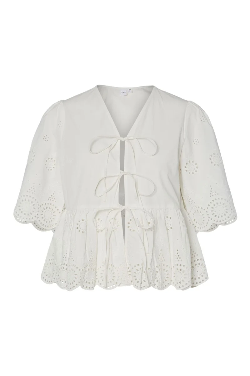 Yas - Yascornelia 2/4 Tie Top - 4574166 Star White