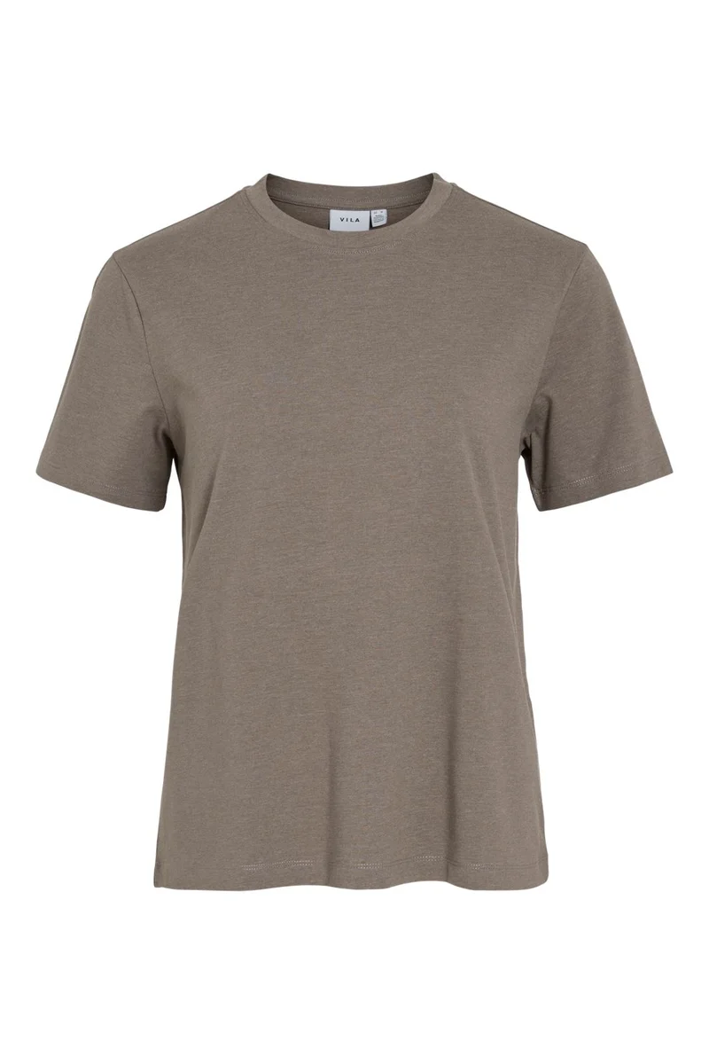 Vila - Vinora S/S T-Shirt - 4897705 Falcon Melange