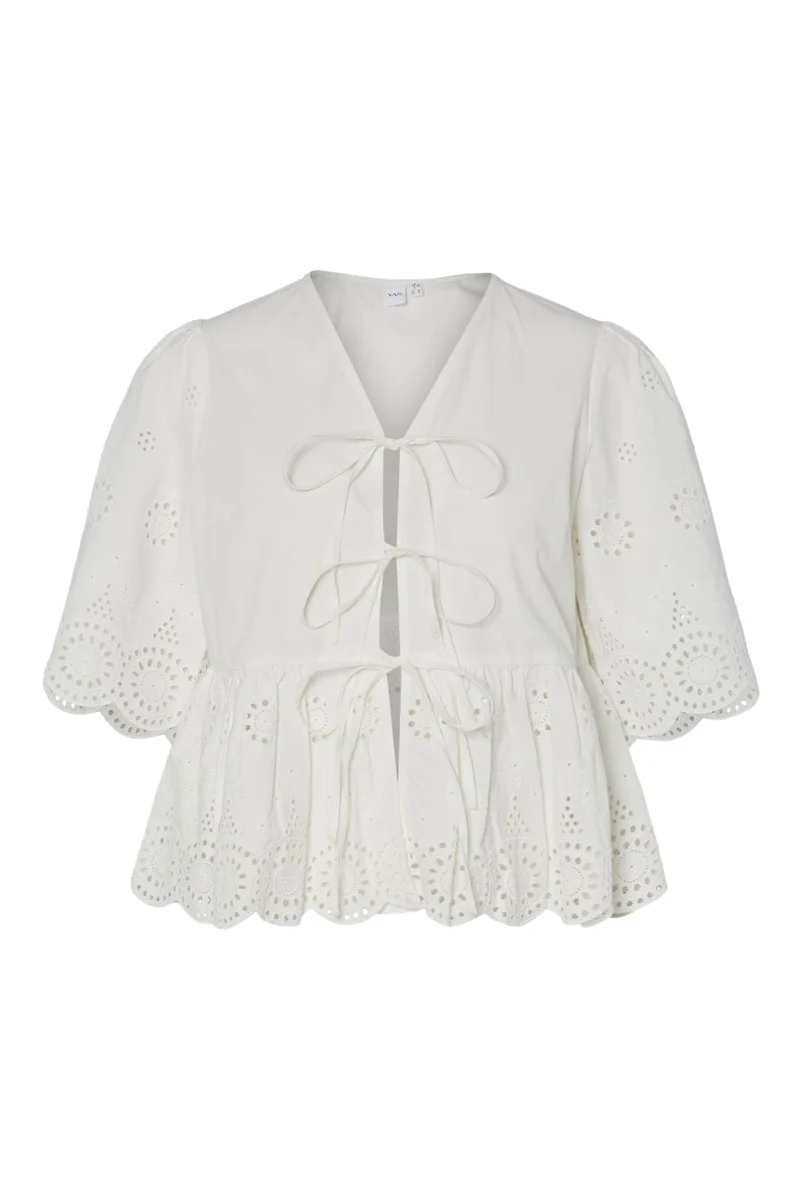 Yas - Yascornelia 2/4 Tie Top - 4574166 Star White