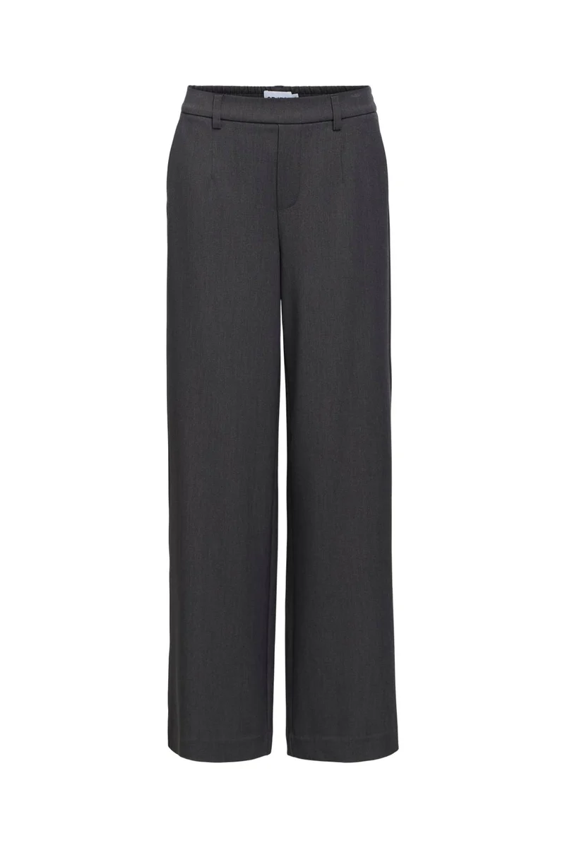Object - Objlisa Wide Pant - 4637387 Medium Grey Melange