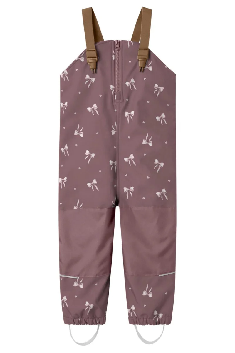 Name It - Nmfalfa08 Softshell Bib Pant - 4976393 Wistful Mauve Heart Bow