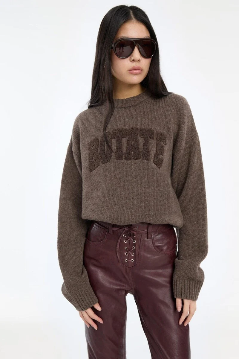 Rotate - Crewneck Sweater 116928614 - 614 Cocoa Brown