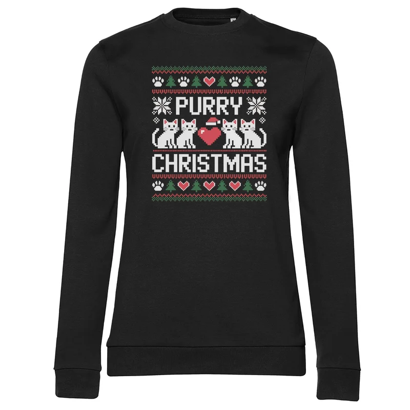 Ugly Purry Christmas Girly Sweatshirt