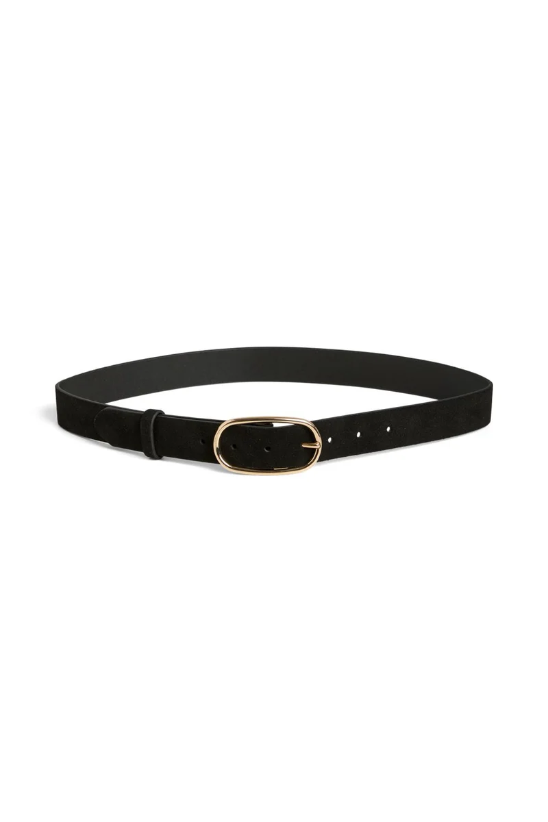 Pieces - Pcadima Suede Jeans Belt Fc - 5064729 Black Gold Trim