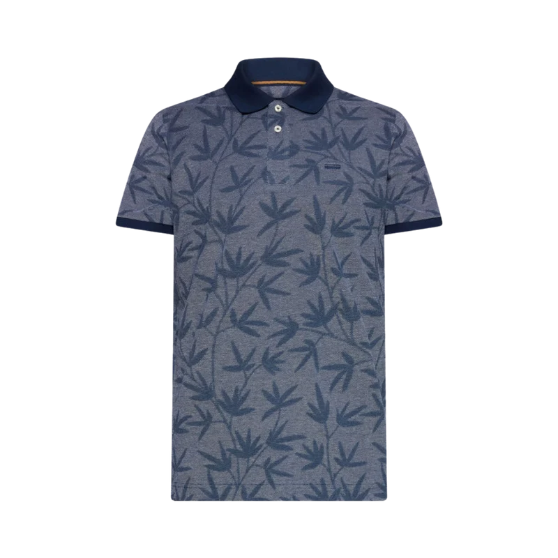 EfronSi Jaquard Pattern Polo - Blue Captain