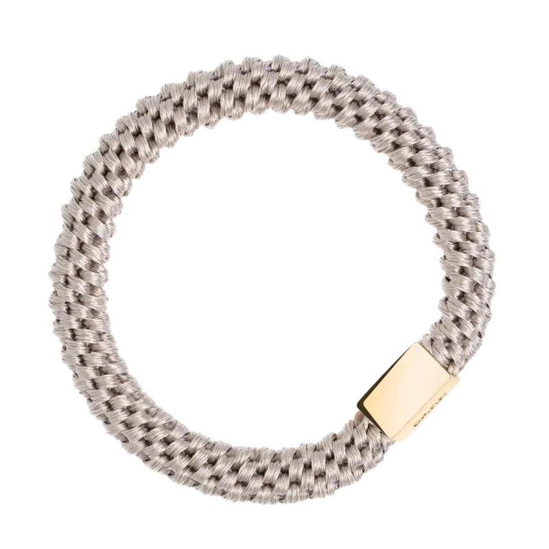 Fat Hair Tie W/Gold - Sand