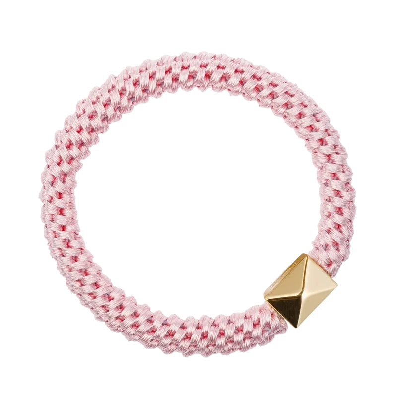 Fat Hair Tie W/Gold - Cotton Candy