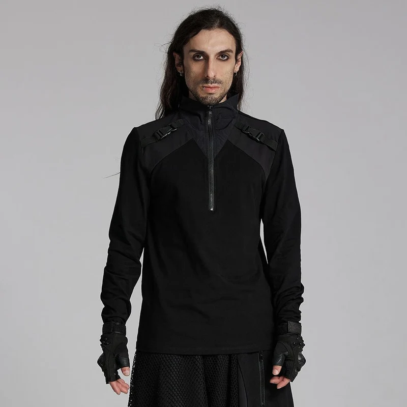Techwear skjorta med dragkedja för män