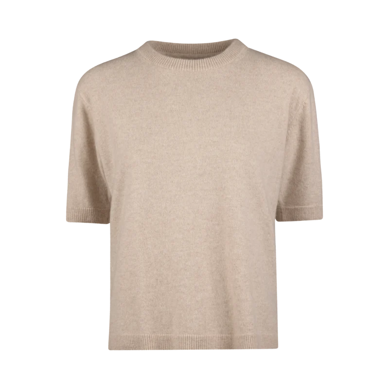 Janet Short Sleeve Knit - Beige
