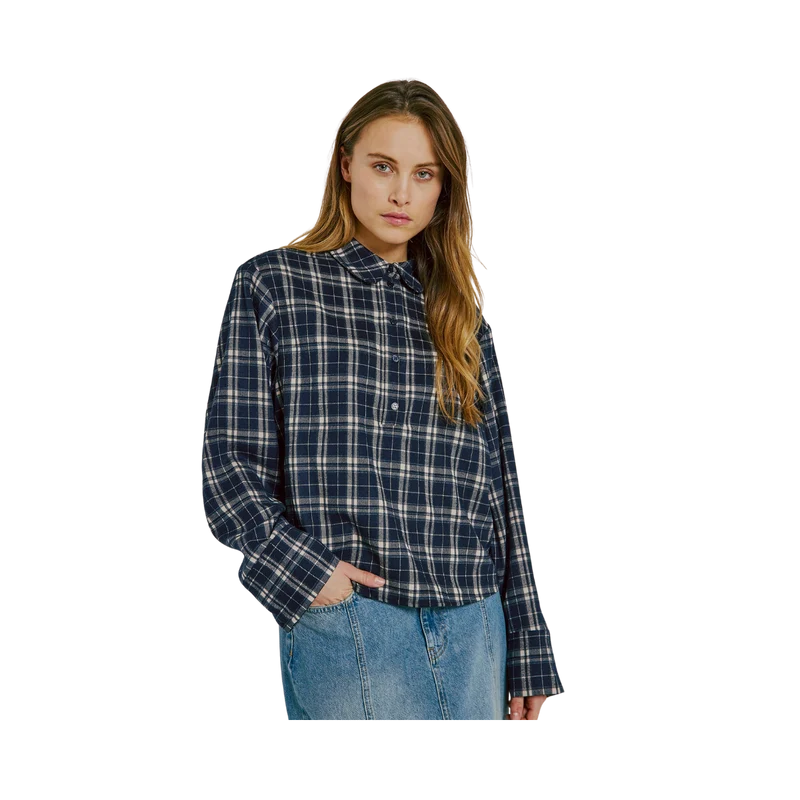 Sylvana Top - Navy Check