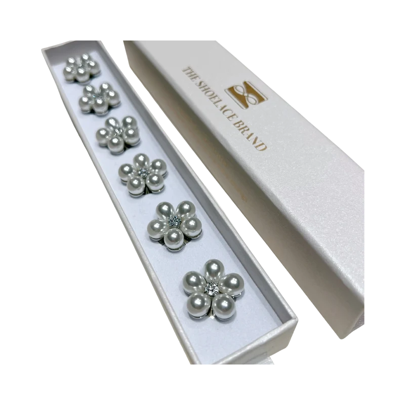 Rosi Styck - Pearl Flower Button Charm Silver