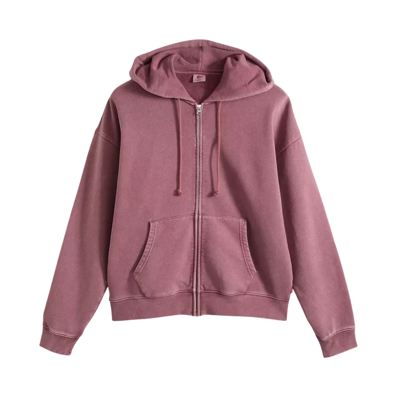 Hayes Boxy Full Zip Sweater - Post-grunge Roan Rouge