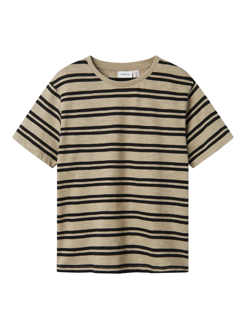 Randig T-shirt Svart / Beige