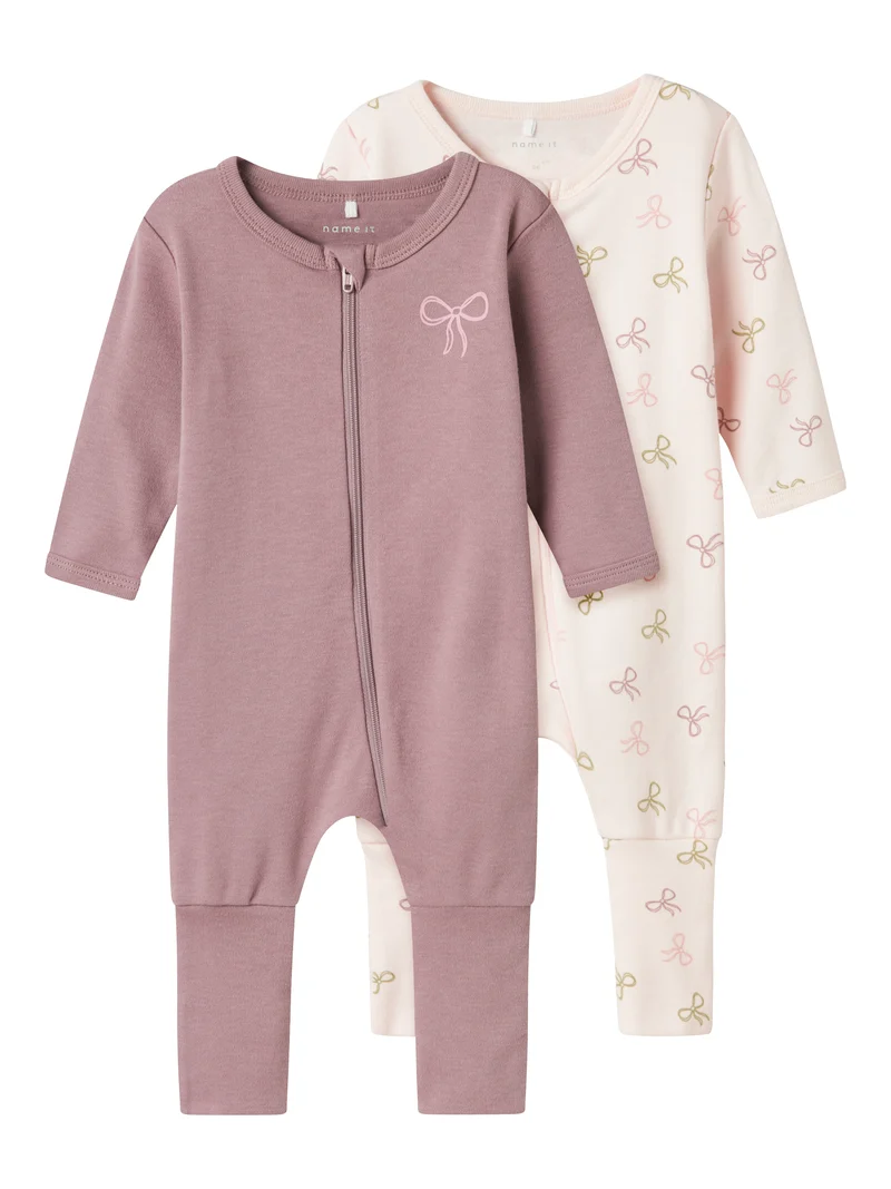 2-pack Pyjamas rosa med rosetter