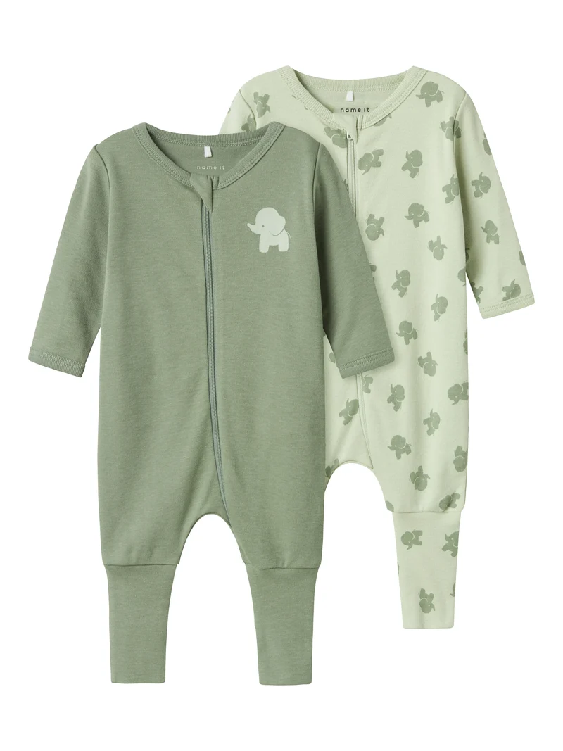 2-pack pyjamas grön Elefanter