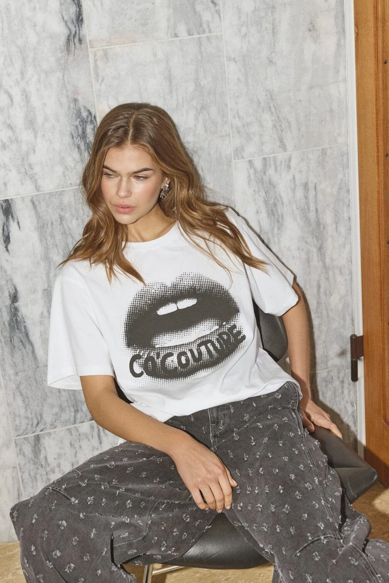 Co´Couture - Lipcc Coco Box Tee 500066 - 10001 - White