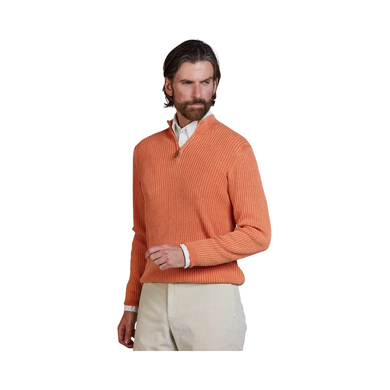 Half Zip Vintage Wash Knit - 28 Soft Orange